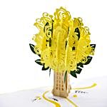 Yellow Bunch Pop Up 3D Greeting Card