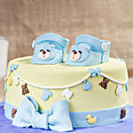 Blue Baby Shoes Truffle Cake- 1 Kg