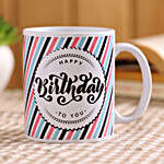 Pastel Coloured Stripes Birthday Mug