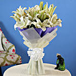 7 White Oriental Lilies Bouquet