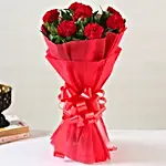 8 Red Carnations Bouquet- Small