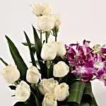White Roses & Orchids Arrangement