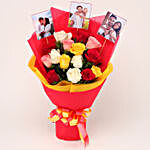 Alluring Personalised Mixed Roses Bouquet