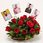 15 Red Roses Personalised Basket