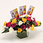 Personalised Mixed Flowers Vase Arrangement