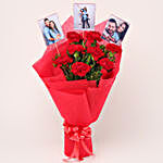 Personalised Red Carnations Bouquet