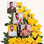 Personalised Yellow Roses Basket Arrangement