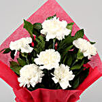 White Carnations & Personalised Better Half Bottle