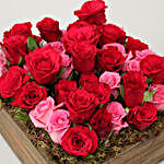30 Roses in Wooden Tray