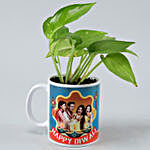 Beautiful Money Plant In Diwali White Mug