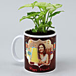 Syngonium Plant In Personalised White Mug Pot