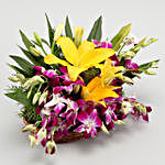 Orchids & Lilies Basket Arrangement