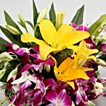 Orchids & Lilies Basket Arrangement