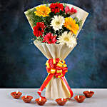 Radiant Mixed Gerberas Bouquet Clay Diyas