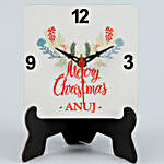 Christmas Blossoms Personalised Table Clock