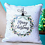 Merry Christmas Sequin Cushion