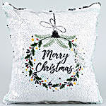 Merry Christmas Sequin Cushion