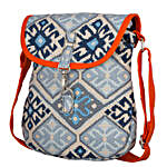 Faded Blue & Off-white Print Cross-Body