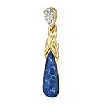Estele Austrian Crystal Blue Enamel Drop Earrings