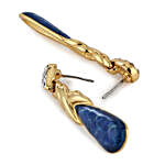 Estele Austrian Crystal Blue Enamel Drop Earrings