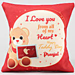 Teddy Day Personalized Bliss Cushion Hand-Delivery