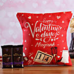 V-Day Personalised Cushion & Cadbury Bournville