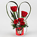 Red Roses In Personalised In-Love Mug