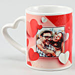 Personalised In-Love White Heart Handle Mug