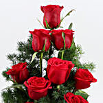 Bunch Of 10 Red Roses In Love You Sticker Vase