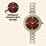 Personalised Silver & Golden Pretty Watch