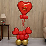 I Love You Red & Golden Balloon Bouquet