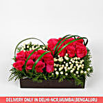30 Pink Roses 13 Hypericum Berries Tray Arrangement