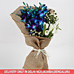 Beautiful Orchid Tulips Jute Wrapped Bouquet