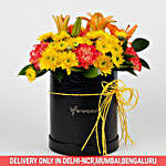 Striking Mixed Flowers Black FNP Box