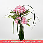 Pink Hydrangeas Glass Vase