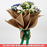 Premium White Calla Lilies Blue Hydrangea Bouquet