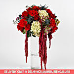 Red Roses Carnations 49 Exotic Flowers Premium Arrangement
