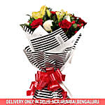 Striped Love- Roses & Asiatic Lilies Bouquet