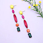 Gold Plated Multicoloured Drop Earrings