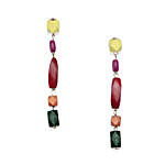 Gold Plated Multicoloured Drop Earrings