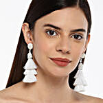 Pure White Tassel Earrings