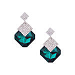 Rhombus Shaped Emerald Stud Earrings