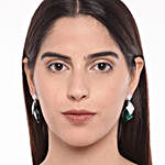Rhombus Shaped Emerald Stud Earrings