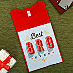 Best Bro Ever Red Cotton T-shirt- XL