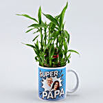 2 Layer Bamboo Plant In Super Dad Ceramic Mug