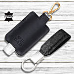 Leather Key Chain & Sanitizer Pouch Combo