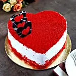 Red Velvet Heart Cake Half Kg Eggless