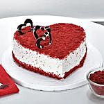 Cream Red Velvet Heart Cake 1kg Eggless