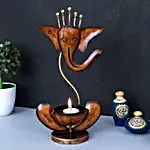 Brown Ganesha Tea Light Candle Holder