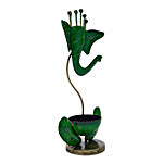 Green Ganesha Tea Light Candle Holder